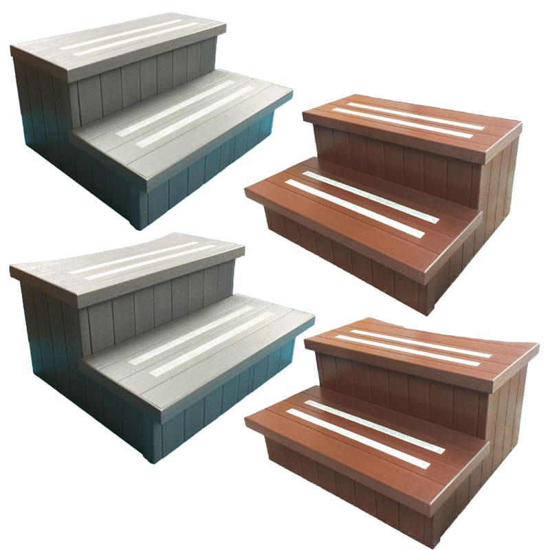 Charcoal Curved Permawood Steps For Sale