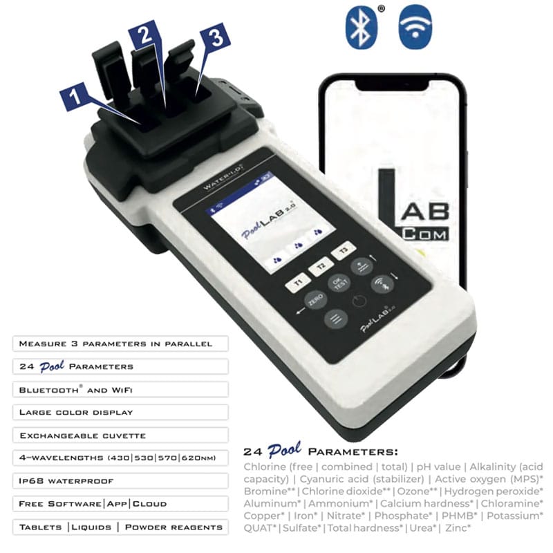 Pool Lab 2.0 Photometer Electronic Water Tester For Sale